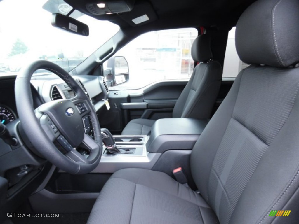 Black Interior 2015 Ford F150 XLT SuperCab 4x4 Photo #102152336