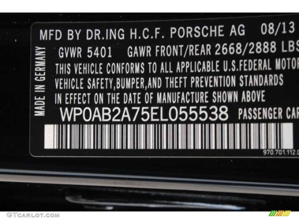 2014 Panamera 4S - Black / Black photo #54