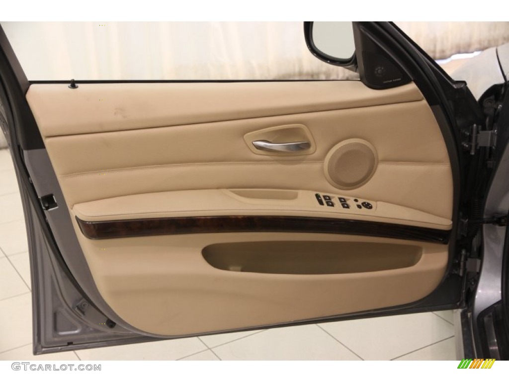 2011 BMW 3 Series 335i Sedan Beige Dakota Leather Door Panel Photo #102158585