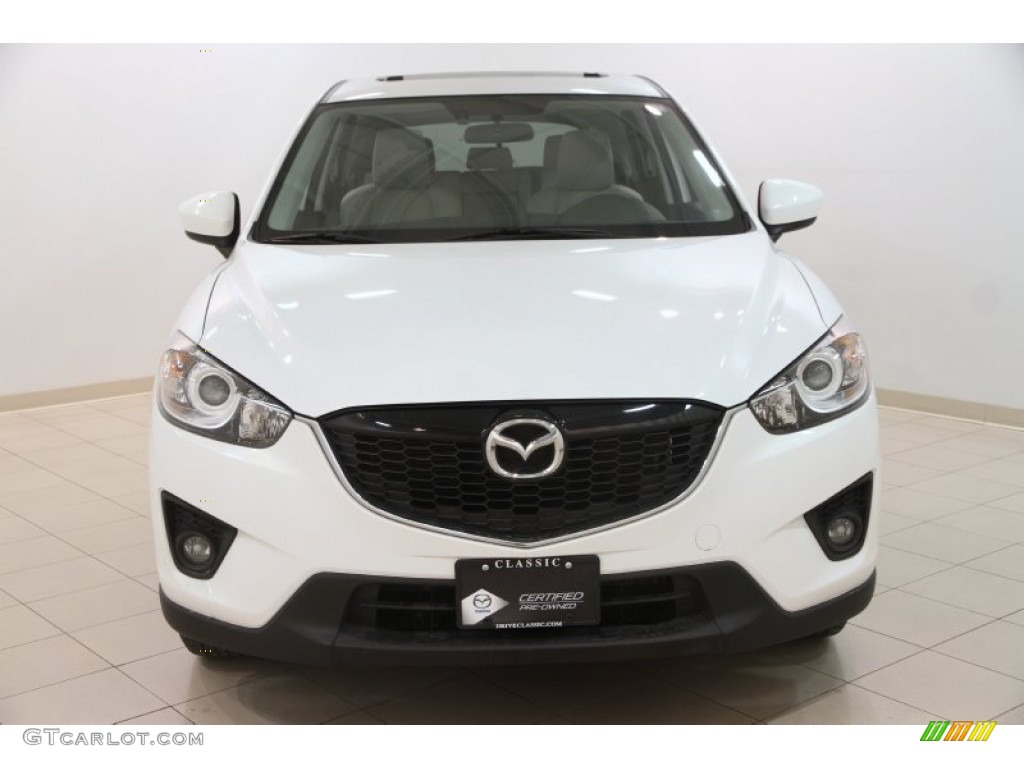 2013 CX-5 Grand Touring AWD - Crystal White Pearl Mica / Sand photo #2