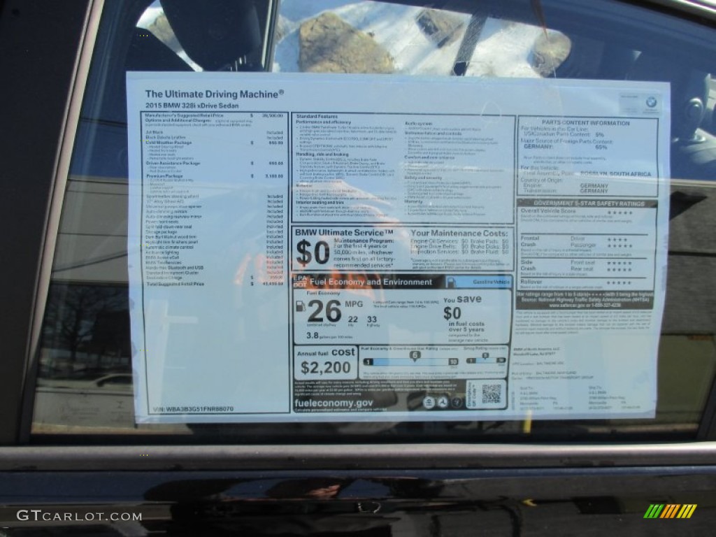 2015 BMW 3 Series 328i xDrive Sedan Window Sticker Photos