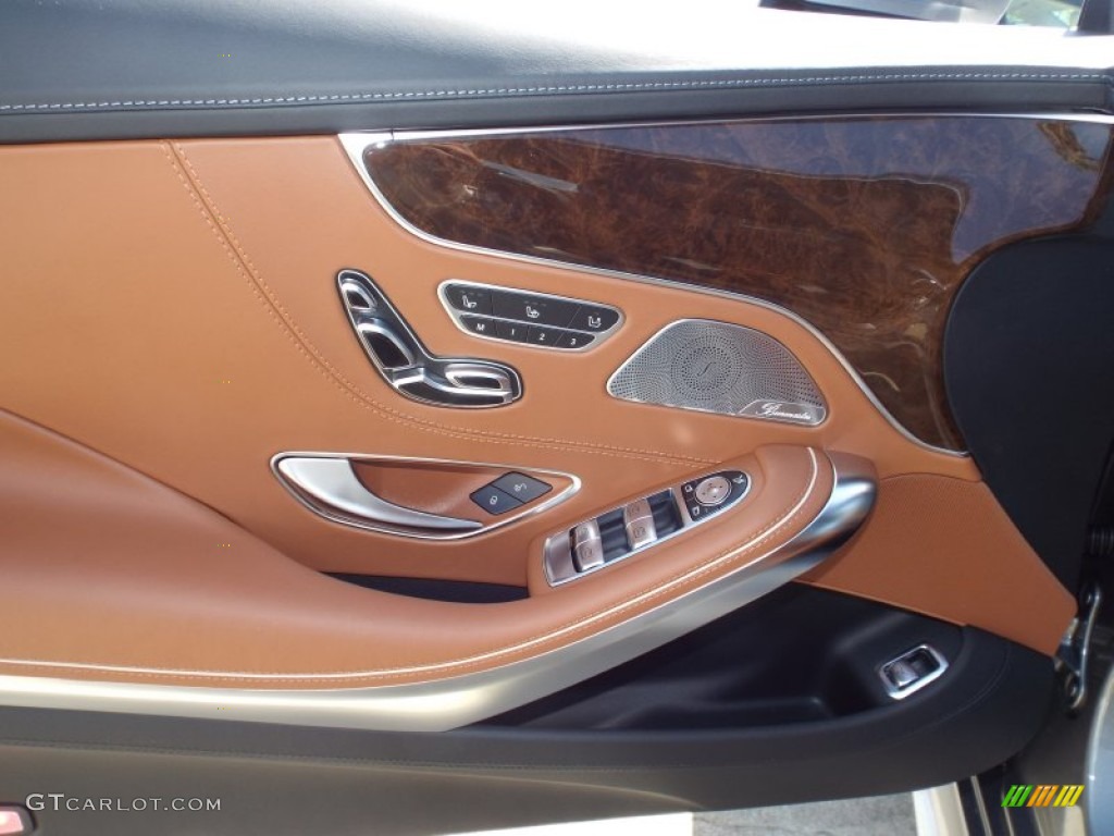 2015 Mercedes-Benz S 550 4Matic Coupe designo Saddle Brown/Black Door Panel Photo #102161918