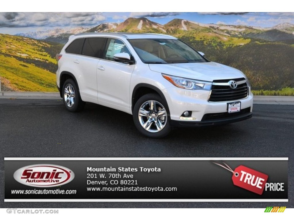 2015 Highlander Limited AWD - Blizzard Pearl White / Almond photo #1