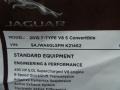 2015 Jaguar F-TYPE V8 S Convertible Window Sticker