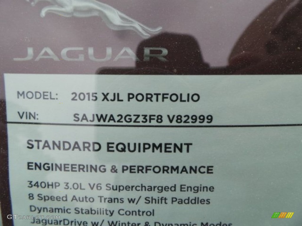 2015 Jaguar XJ XJL Portfolio Window Sticker Photo #102168941