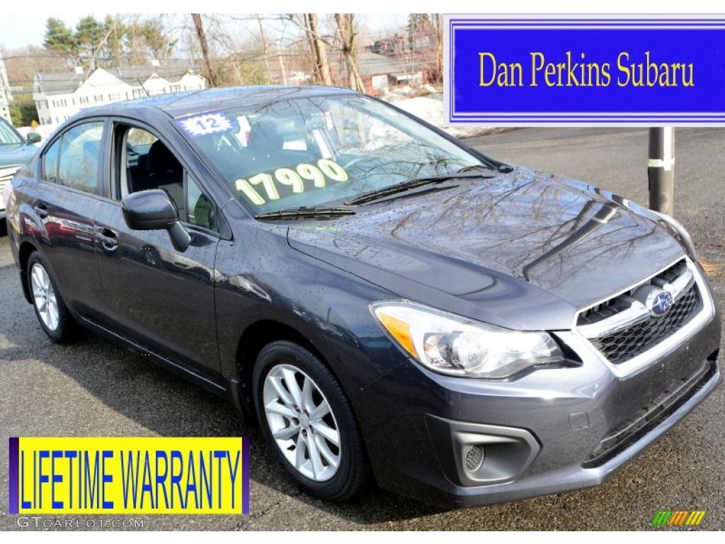 2012 Impreza 2.0i Premium 4 Door - Dark Gray Metallic / Black photo #1