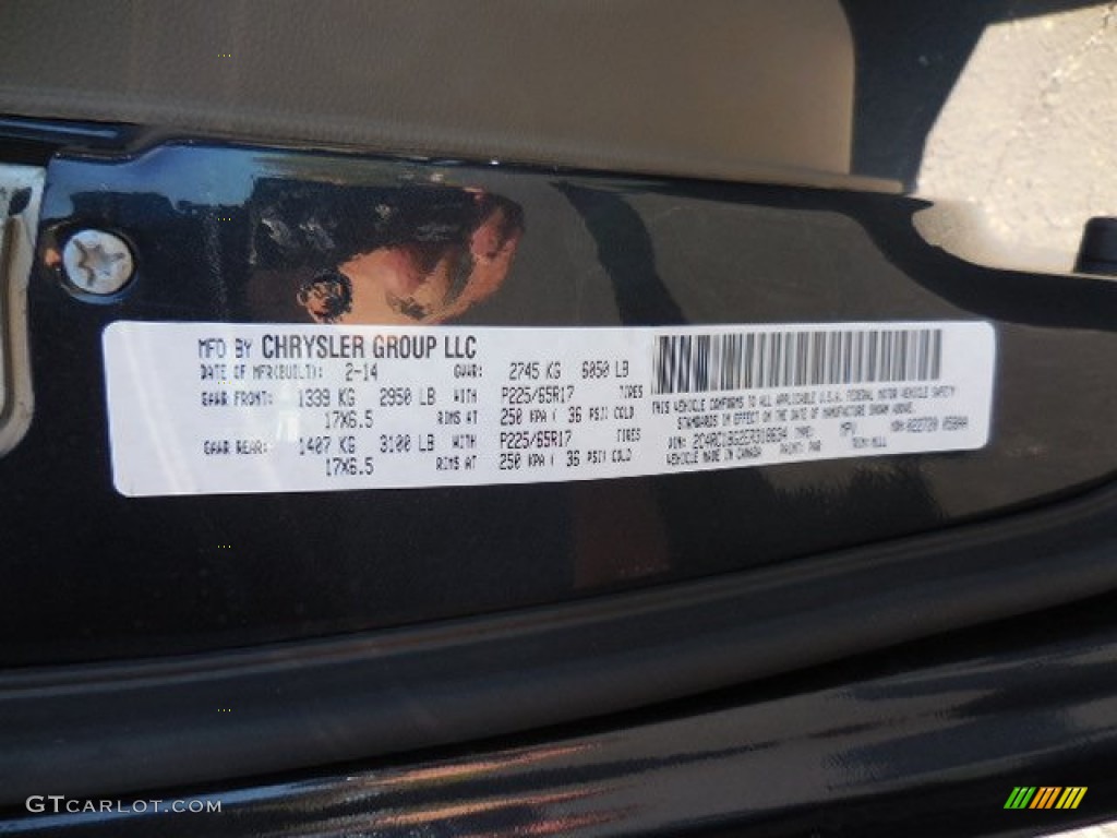 2014 Town & Country Touring - True Blue Pearl / Dark Frost Beige/Medium Frost Beige photo #25