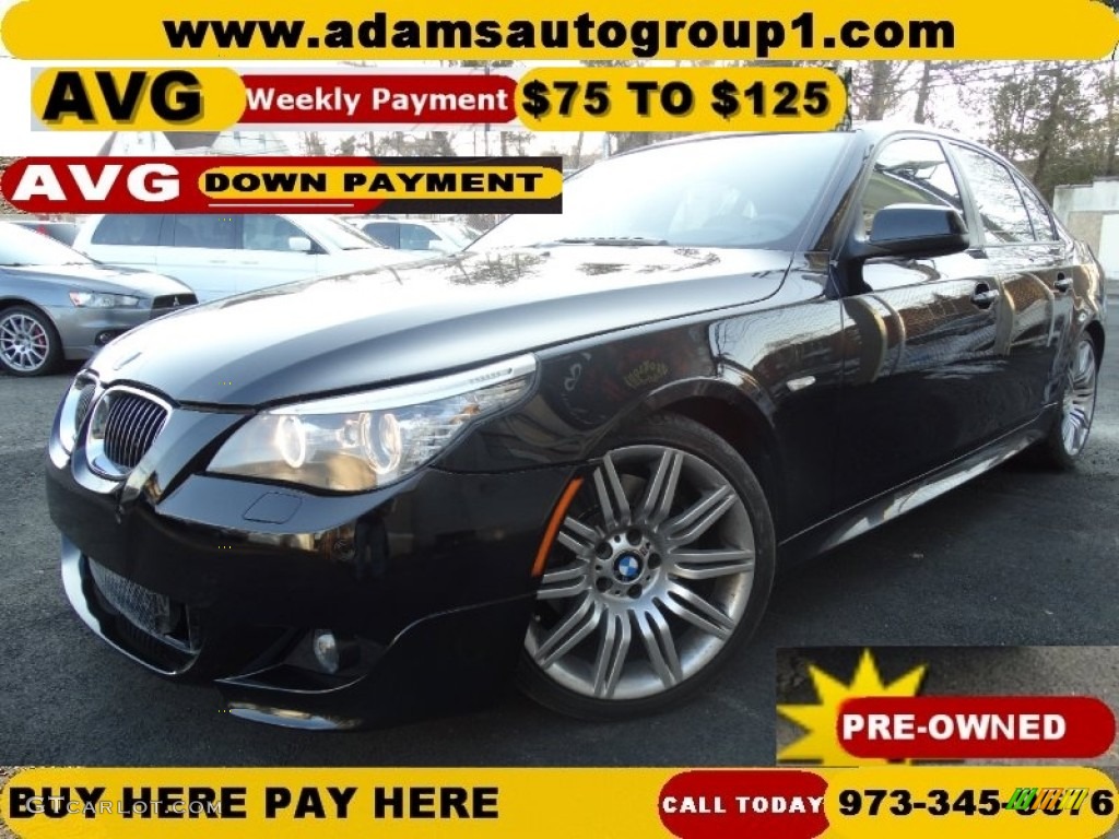 2010 5 Series 550i Sedan - Carbon Black Metallic / Natural Brown photo #1