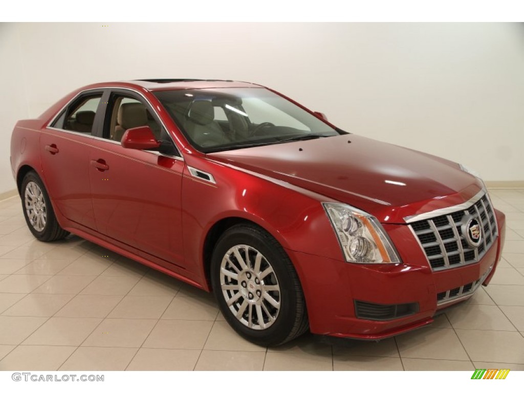2012 CTS 4 3.0 AWD Sedan - Crystal Red Tintcoat / Cashmere/Cocoa photo #1