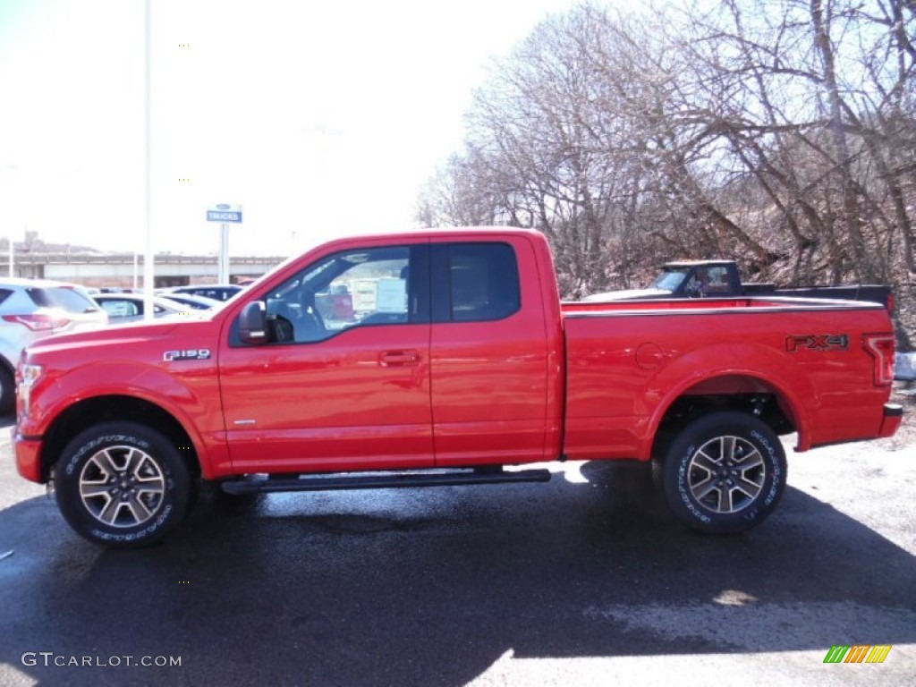 Race Red 2015 Ford F150 XLT SuperCab 4x4 Exterior Photo #102175913