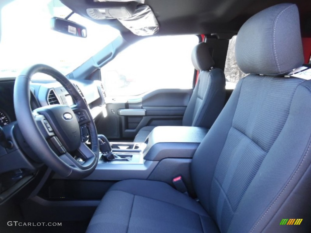 Black Interior 2015 Ford F150 XLT SuperCab 4x4 Photo #102176047