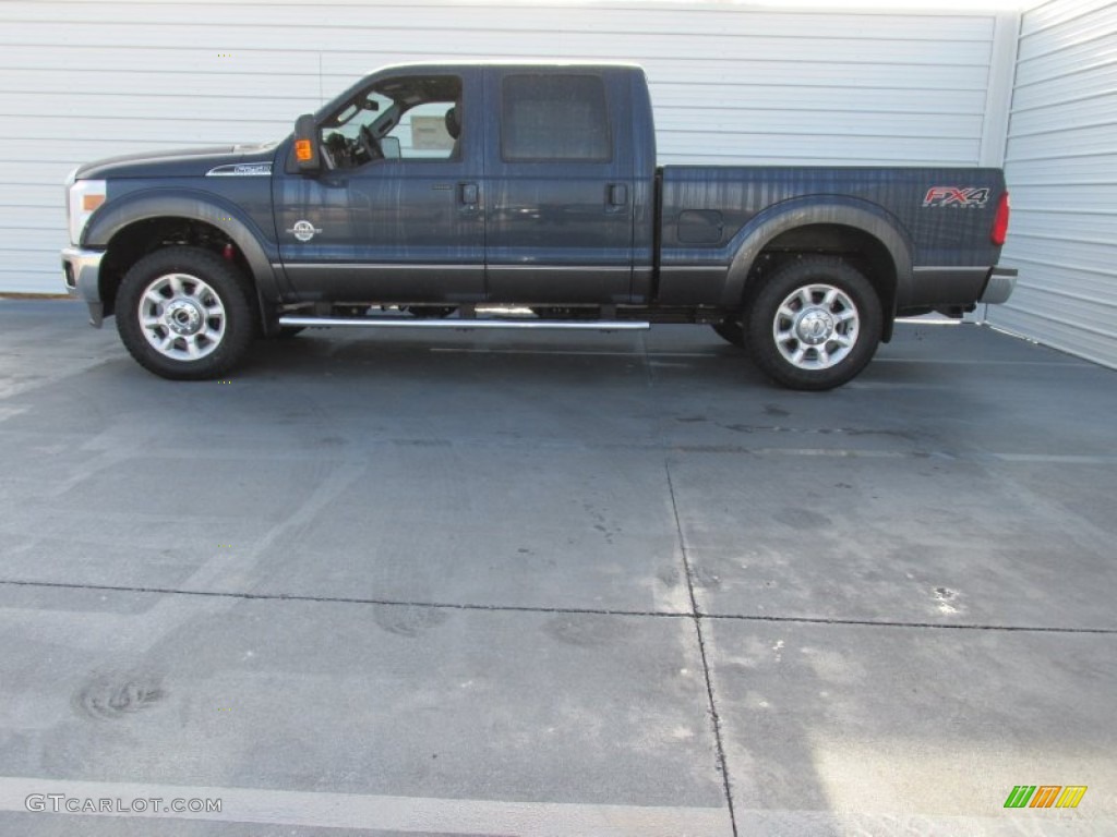 2015 F250 Super Duty Lariat Crew Cab 4x4 - Blue Jeans / Black photo #6