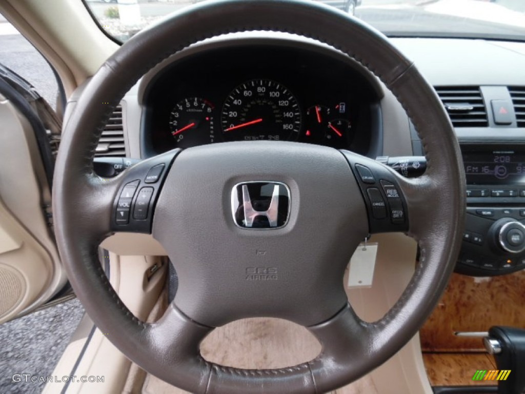2003 Honda Accord EX V6 Sedan Ivory Steering Wheel Photo #102182888