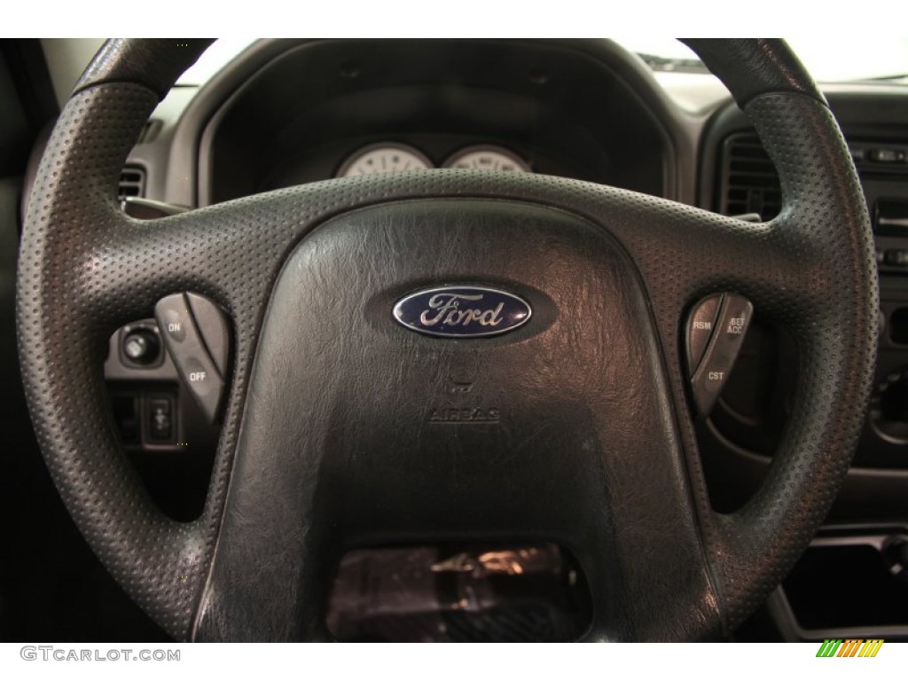 2005 Ford Escape XLS 4WD Medium/Dark Flint Grey Steering Wheel Photo #102185786