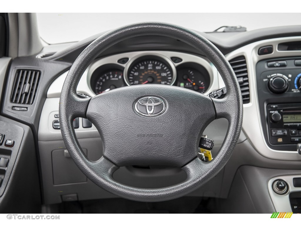 2005 Toyota Highlander I4 Gray Steering Wheel Photo #102185831