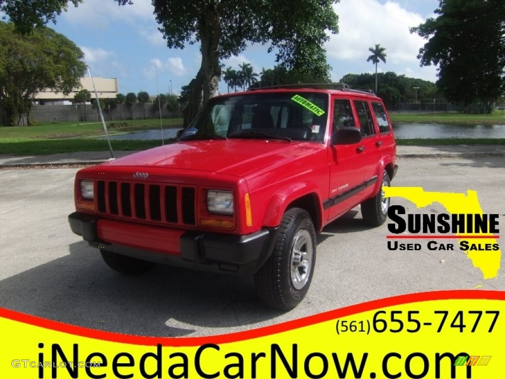 2001 Cherokee Sport - Flame Red / Agate photo #1