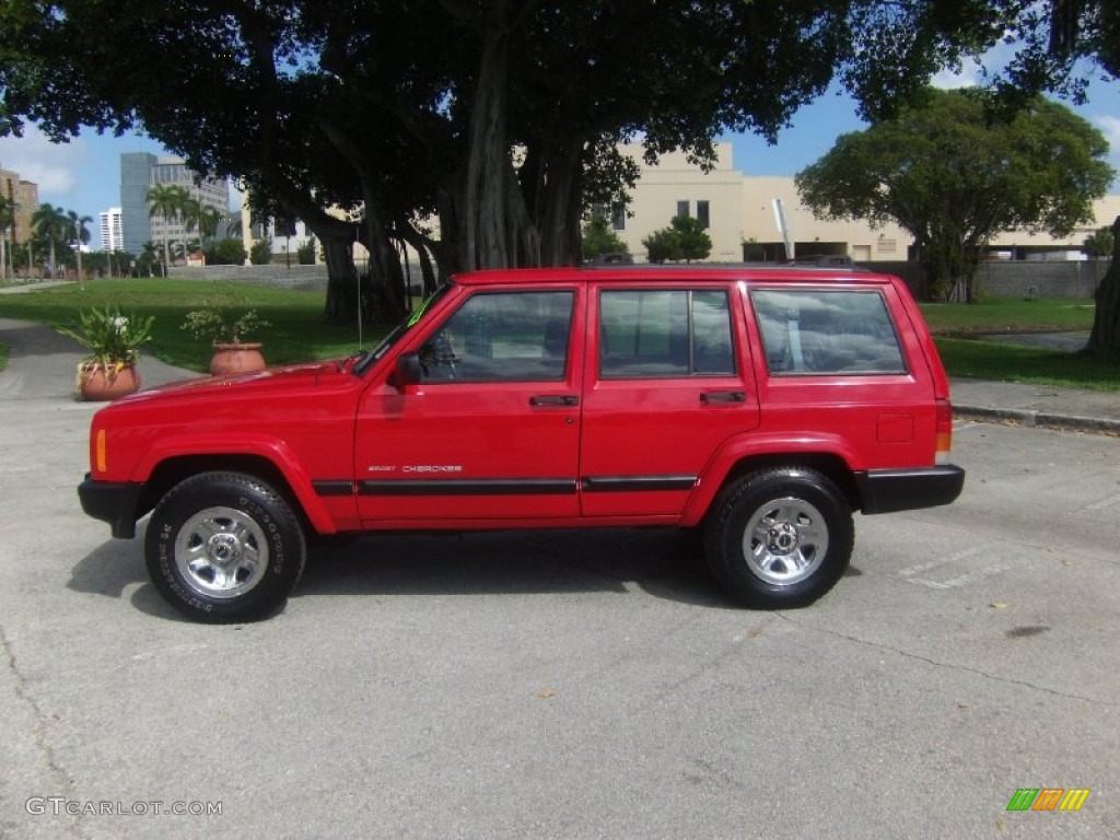 Flame Red 2001 Jeep Cherokee Sport Exterior Photo #102186434