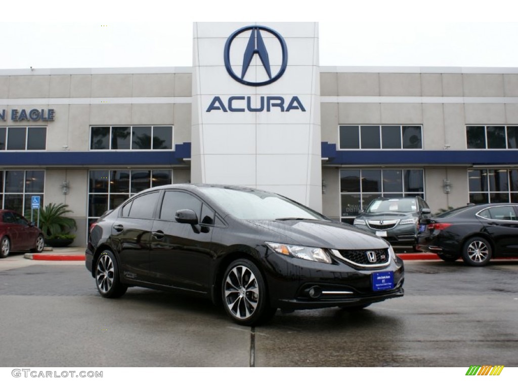 2013 Civic Si Sedan - Crystal Black Pearl / Black photo #1