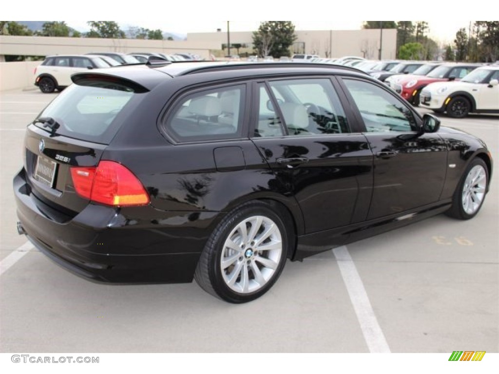 2012 3 Series 328i Sports Wagon - Jet Black / Oyster/Black photo #4