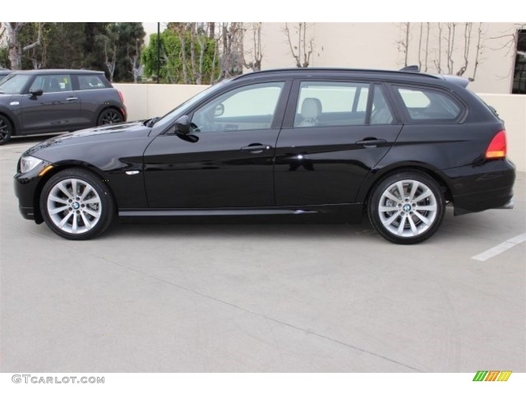 2012 3 Series 328i Sports Wagon - Jet Black / Oyster/Black photo #5