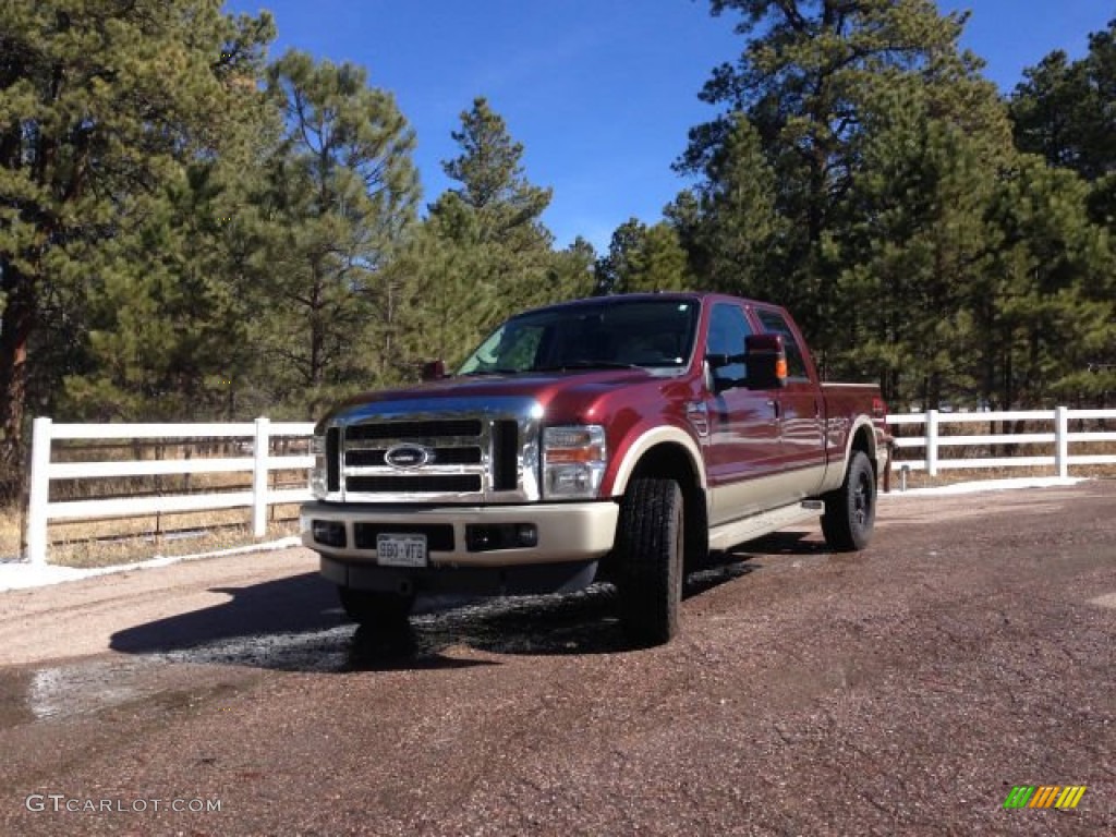 2010 F250 Super Duty King Ranch Crew Cab 4x4 - Royal Red Metallic / Chaparral Leather photo #6