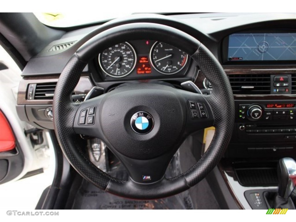 2012 BMW 3 Series 335i xDrive Coupe Coral Red/Black Steering Wheel Photo #102193343