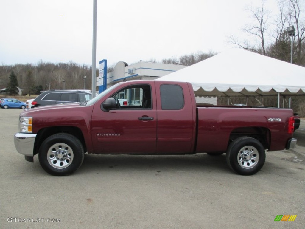 2013 Silverado 1500 LS Extended Cab 4x4 - Deep Ruby Metallic / Ebony photo #2