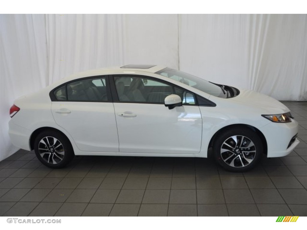 2015 Civic EX Sedan - Taffeta White / Beige photo #5