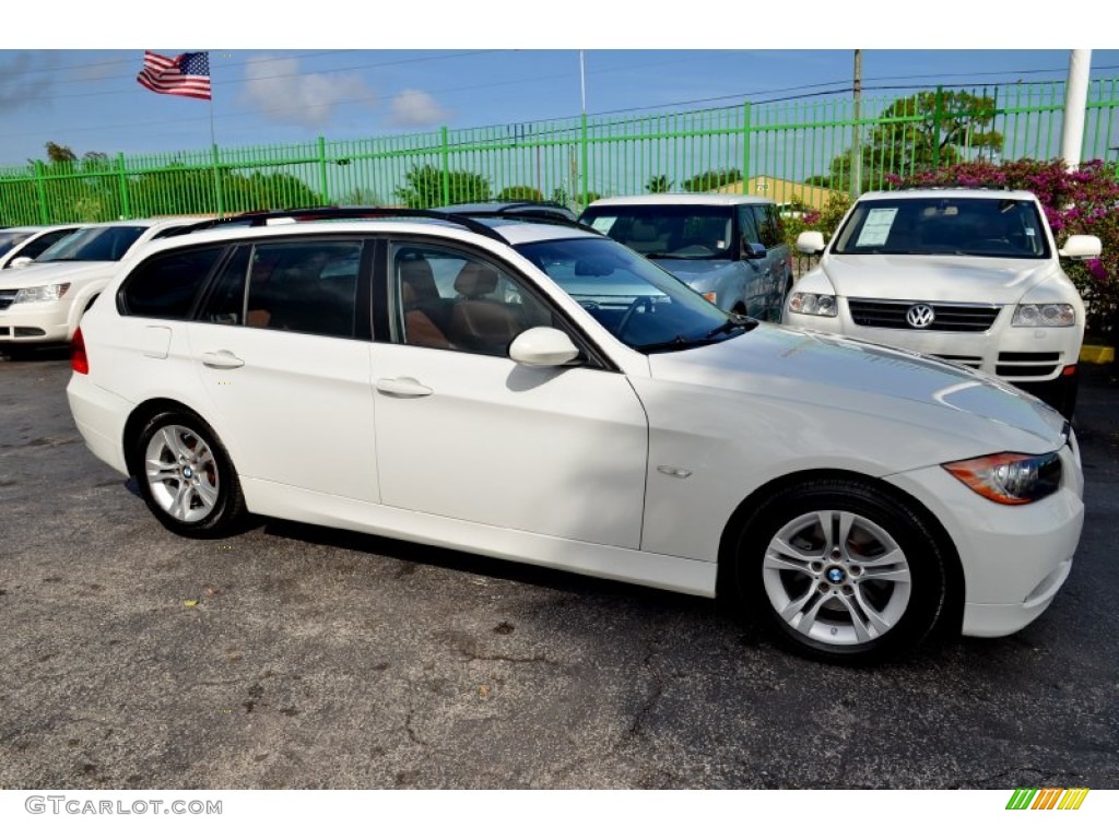 2008 3 Series 328xi Wagon - Alpine White / Terra Dakota Leather photo #5