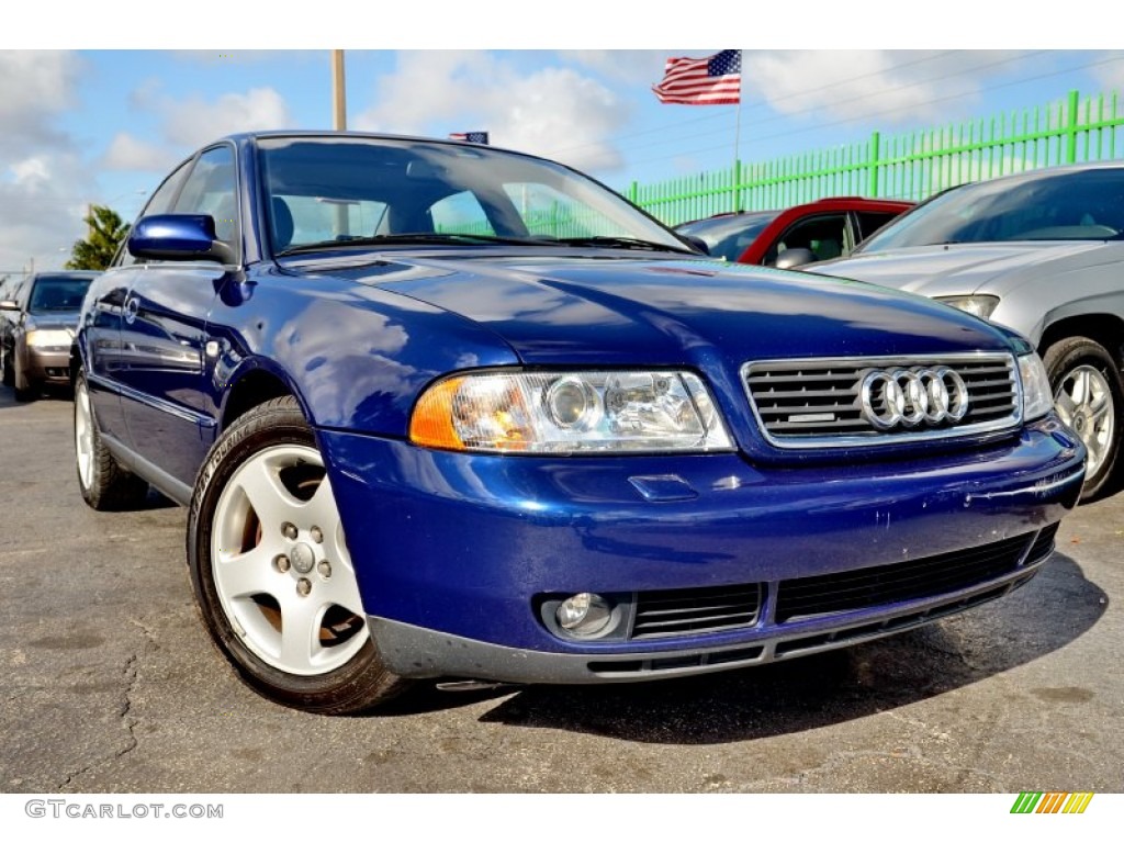 2001 A4 2.8 quattro Sedan - Pelican Blue Metallic / Opal Grey photo #1