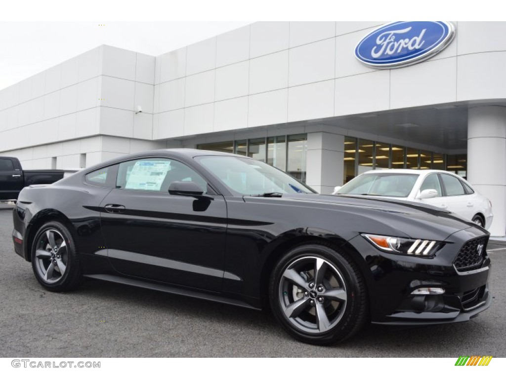 Black 2015 Ford Mustang V6 Coupe Exterior Photo #102219482