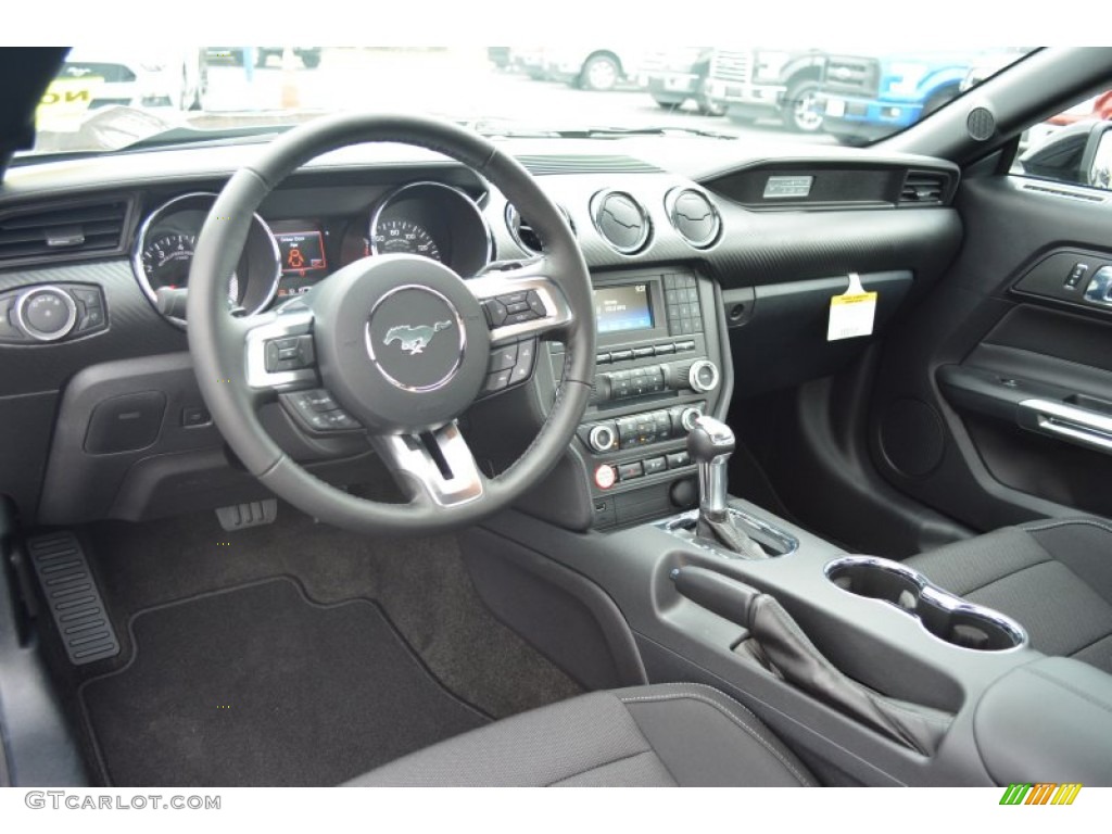 Ebony Interior 2015 Ford Mustang V6 Coupe Photo #102219581