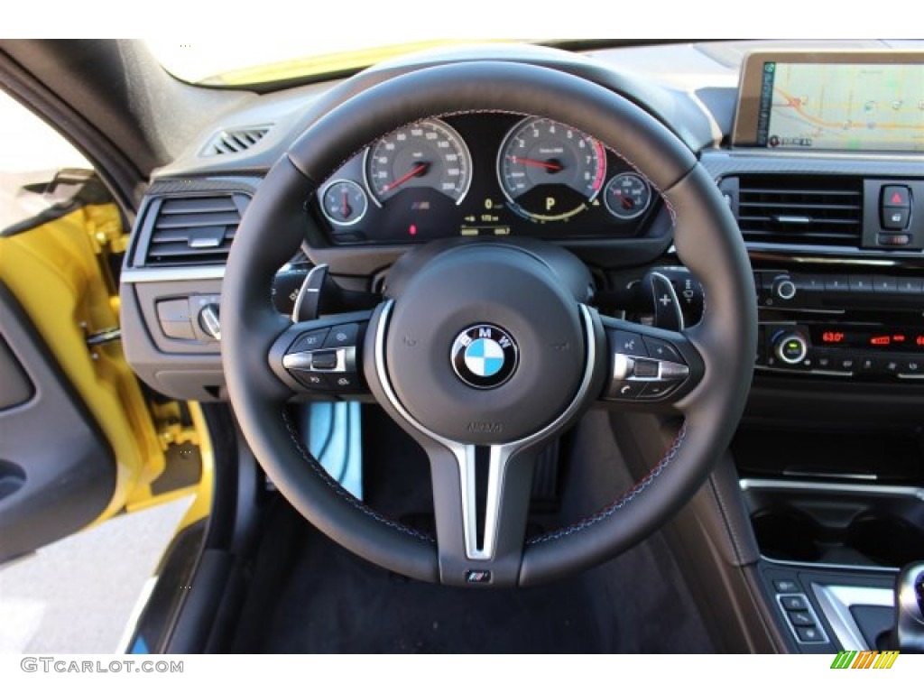 2015 BMW M4 Coupe Black Steering Wheel Photo #102223645