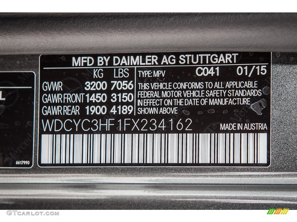2015 G Color Code 041 for designo Graphite Photo #102224791