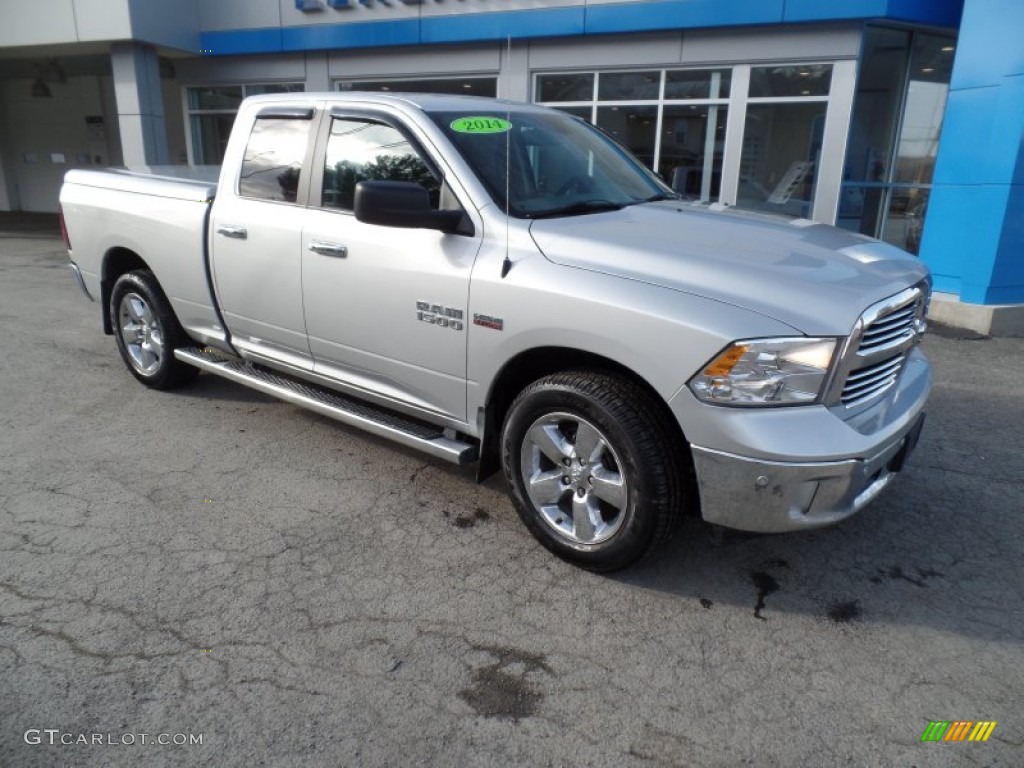 2014 1500 SLT Quad Cab 4x4 - Bright Silver Metallic / Black/Diesel Gray photo #2