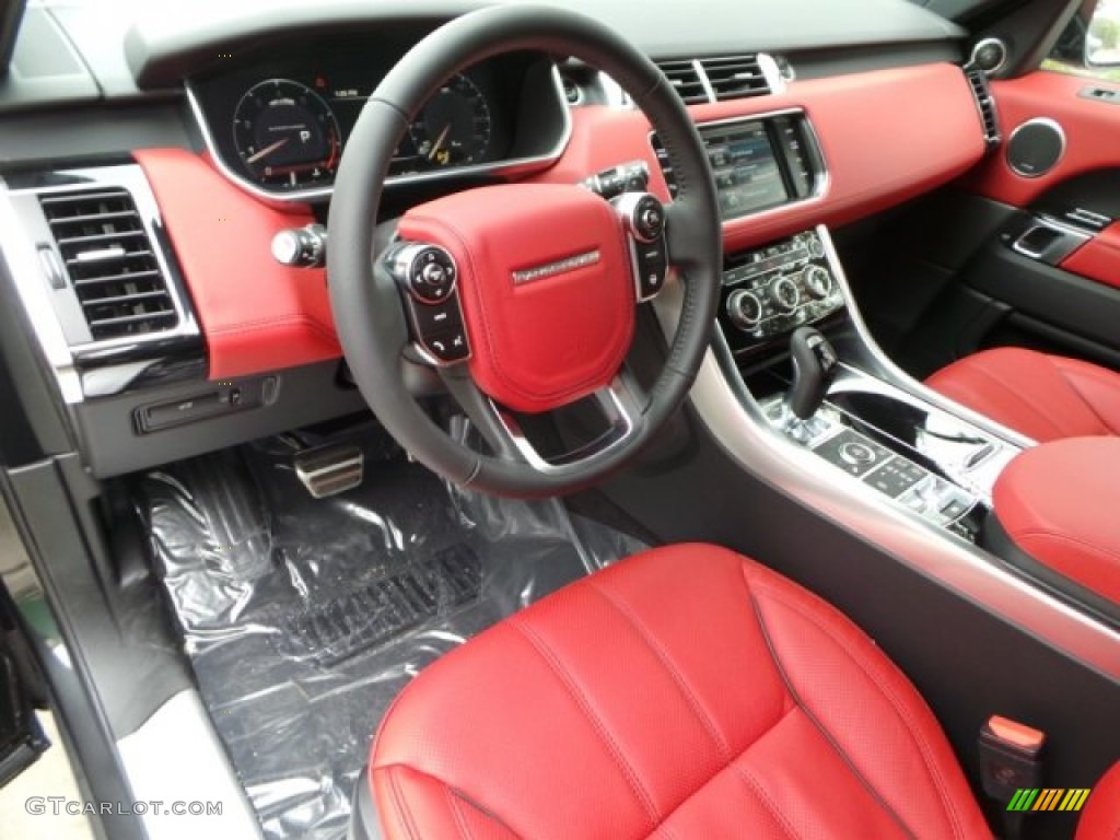 Ebony/Pimento Interior 2015 Land Rover Range Rover Sport Supercharged Photo #102229732