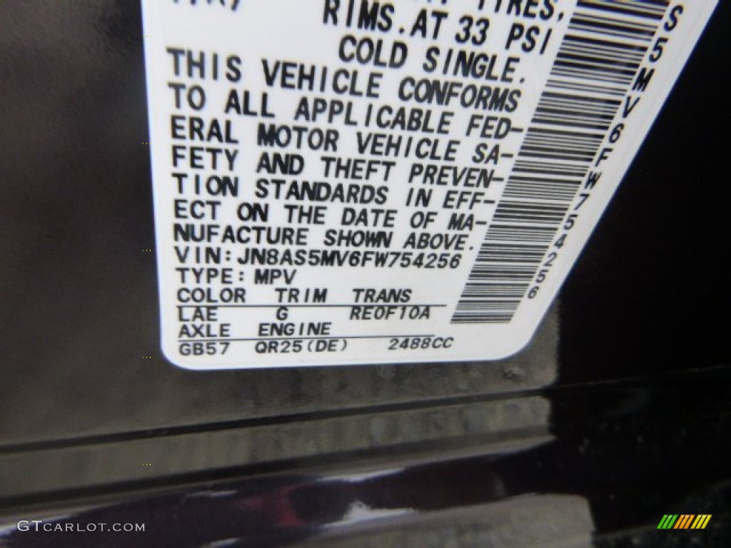 2015 Nissan Rogue Select S AWD Color Code Photos