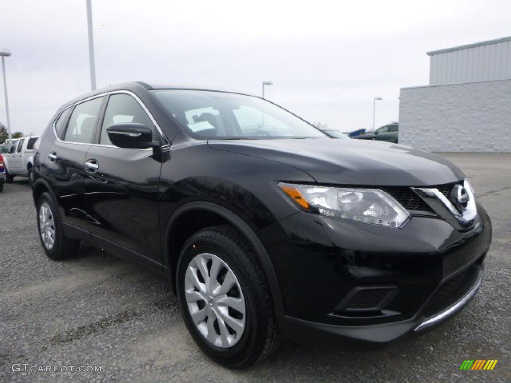 2015 Rogue S AWD - Super Black / Charcoal photo #1