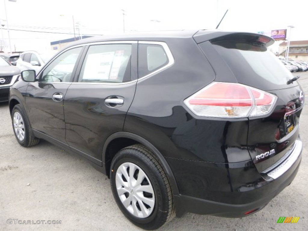 2015 Rogue S AWD - Super Black / Almond photo #5