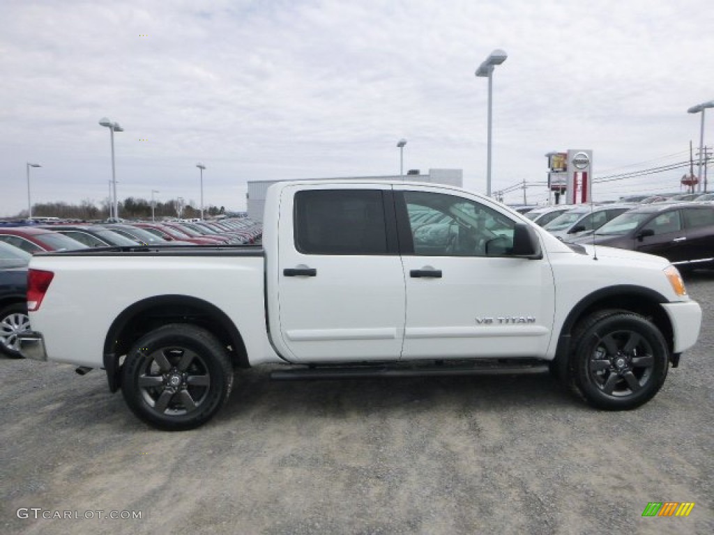 Glacier White 2015 Nissan Titan SV Crew Cab 4x4 Exterior Photo #102237649
