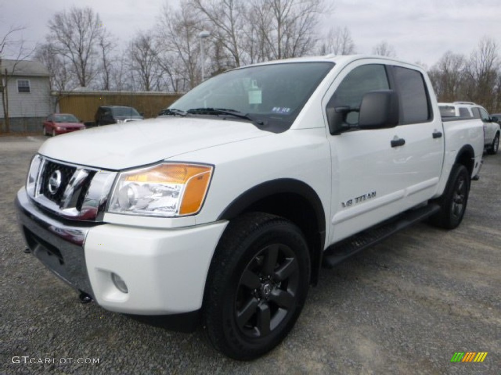 Glacier White 2015 Nissan Titan SV Crew Cab 4x4 Exterior Photo #102237703