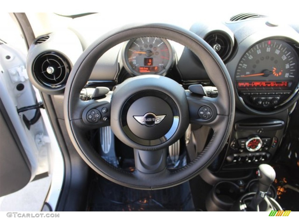 2015 Mini Paceman Cooper S Carbon Black Steering Wheel Photo #102238783
