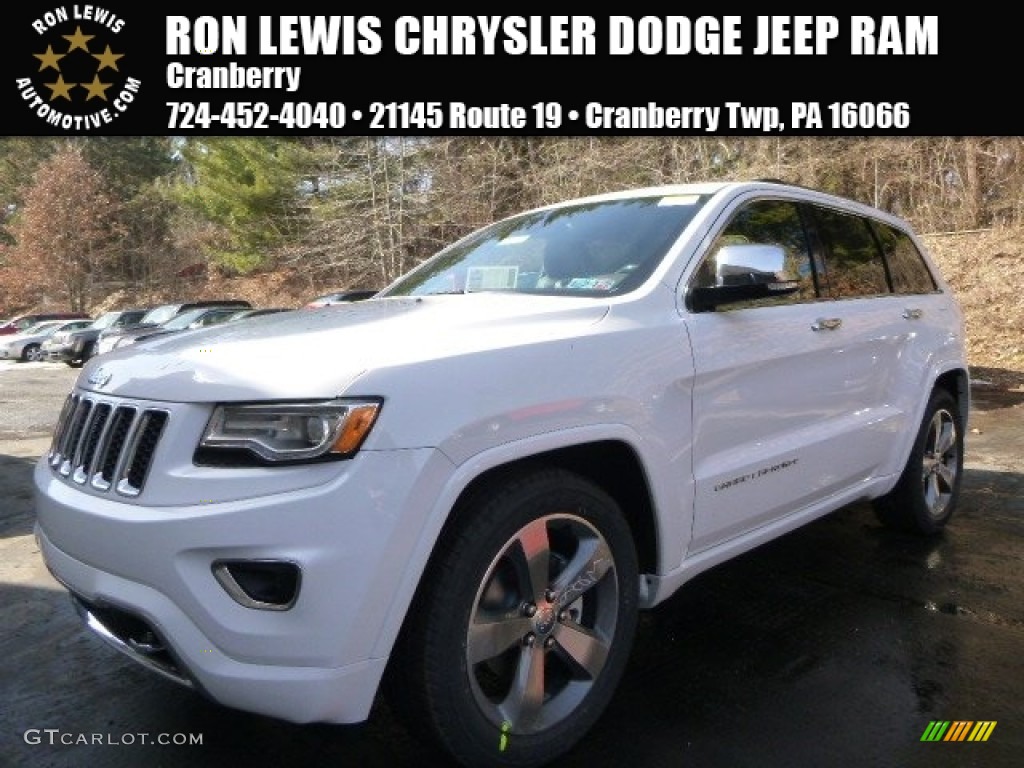 2015 Grand Cherokee Overland 4x4 - Bright White / Indigo Blue/Brown photo #1