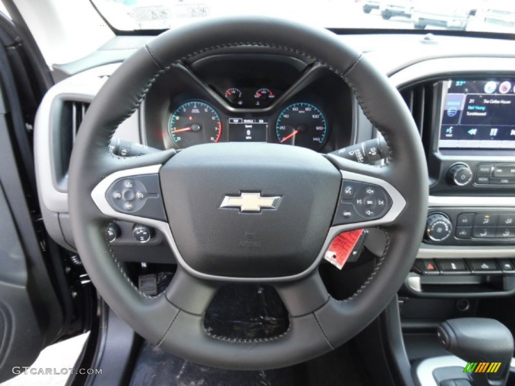 2015 Chevrolet Colorado LT Extended Cab 4WD Jet Black/Dark Ash Steering Wheel Photo #102243073