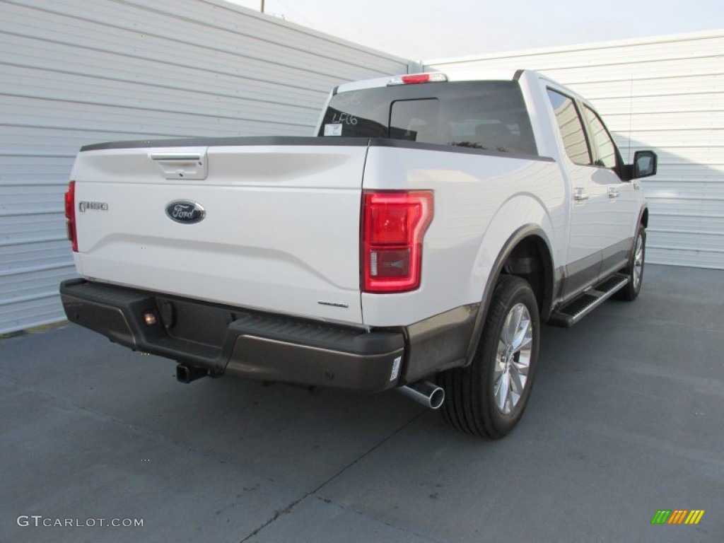 2015 F150 Lariat SuperCrew - White Platinum Tricoat / Medium Light Camel photo #4