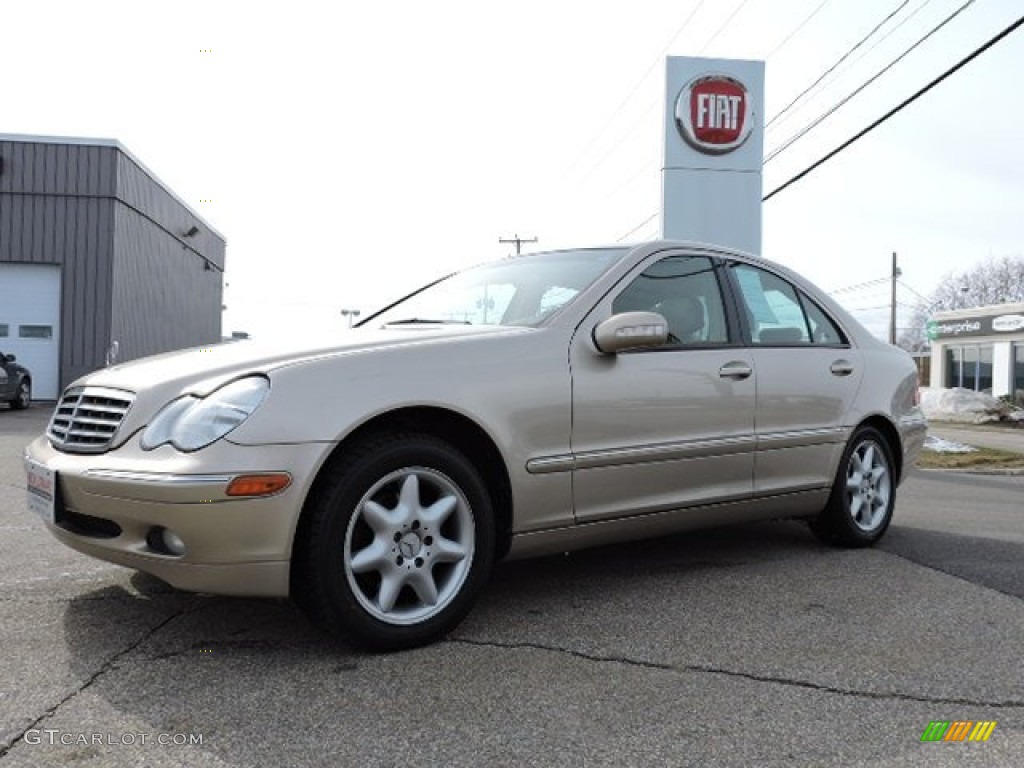 2002 C 240 Sedan - Desert Silver Metallic / Java photo #1