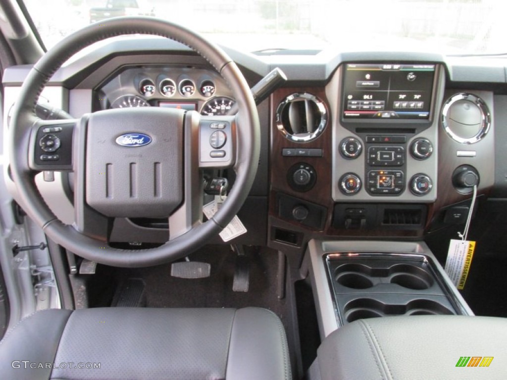 2015 Ford F250 Super Duty Lariat Crew Cab 4x4 Black Dashboard Photo #102247365