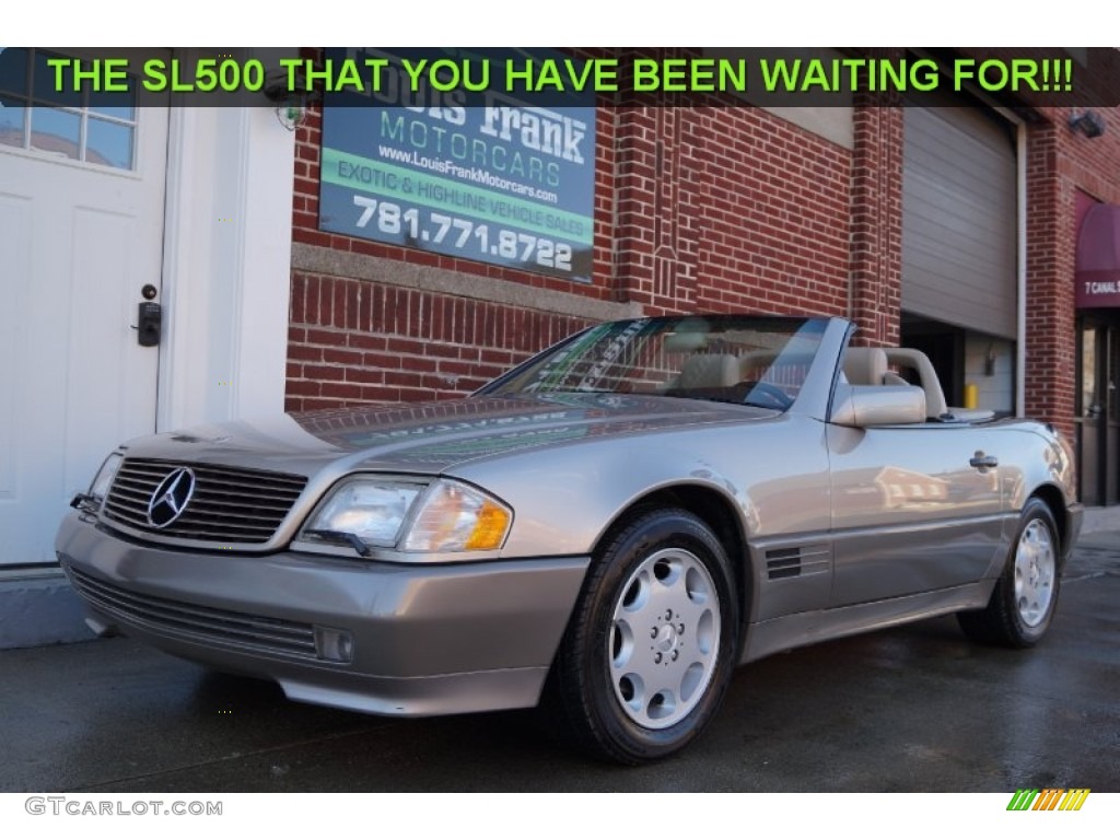 1995 SL 500 Roadster - Smoke Silver Metallic / Parchment Beige photo #10