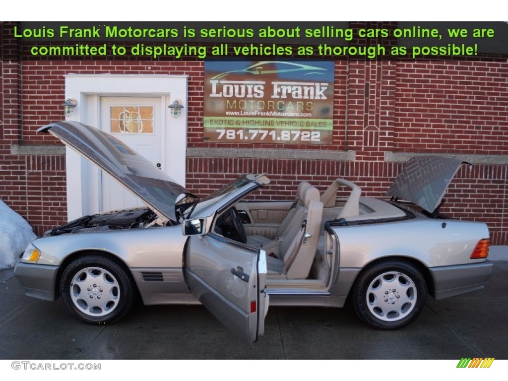 1995 SL 500 Roadster - Smoke Silver Metallic / Parchment Beige photo #41