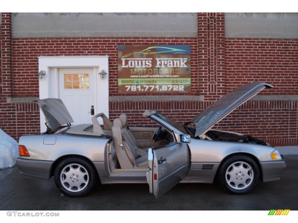 1995 SL 500 Roadster - Smoke Silver Metallic / Parchment Beige photo #46